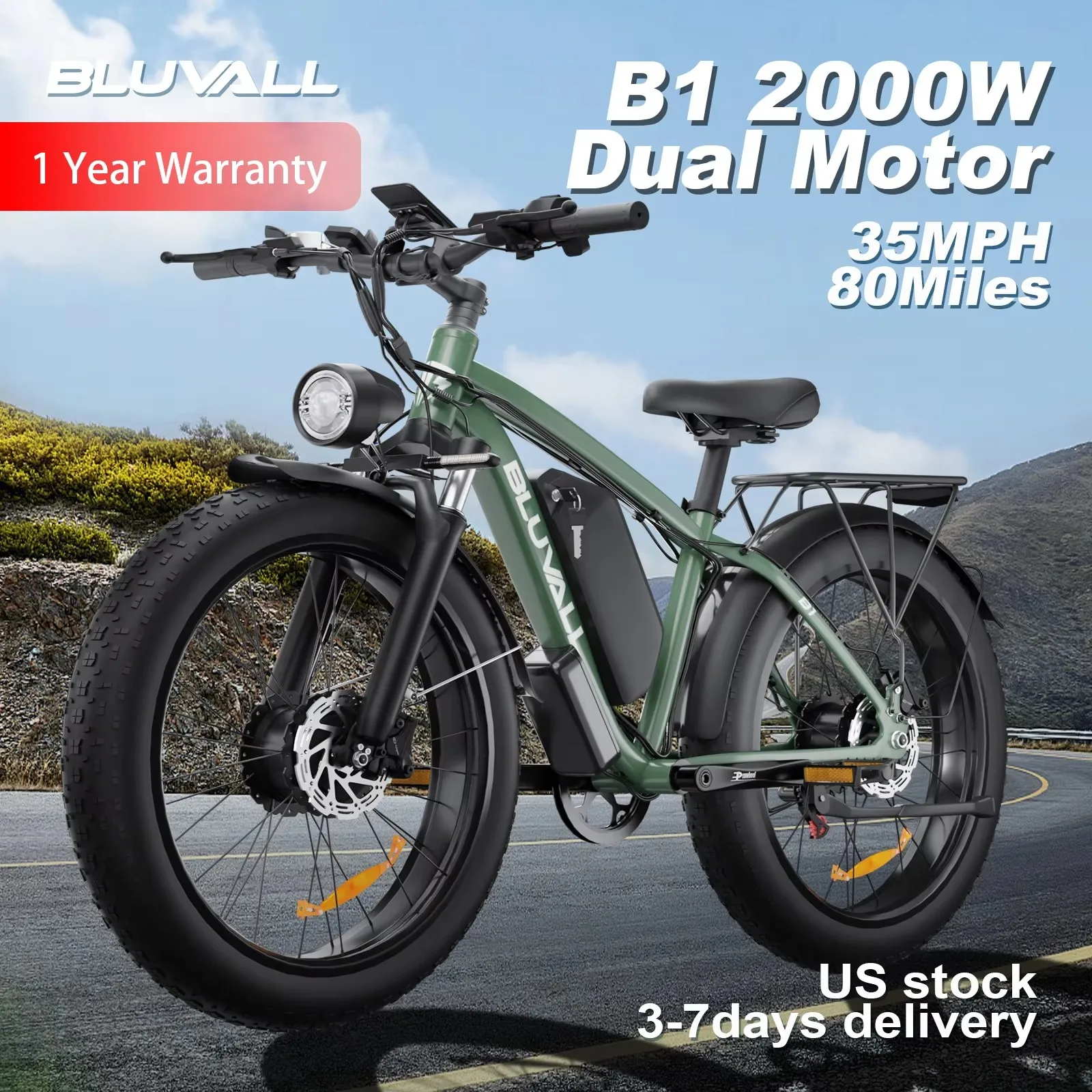 Moobelo M1 2000W Dual-Motor E-Bike 48V 22.4ah Fat Tires