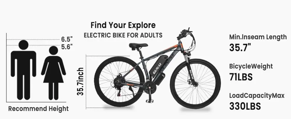 GUNAI GN29 Adult Electric Bike 750W Electrical Road Bicycle