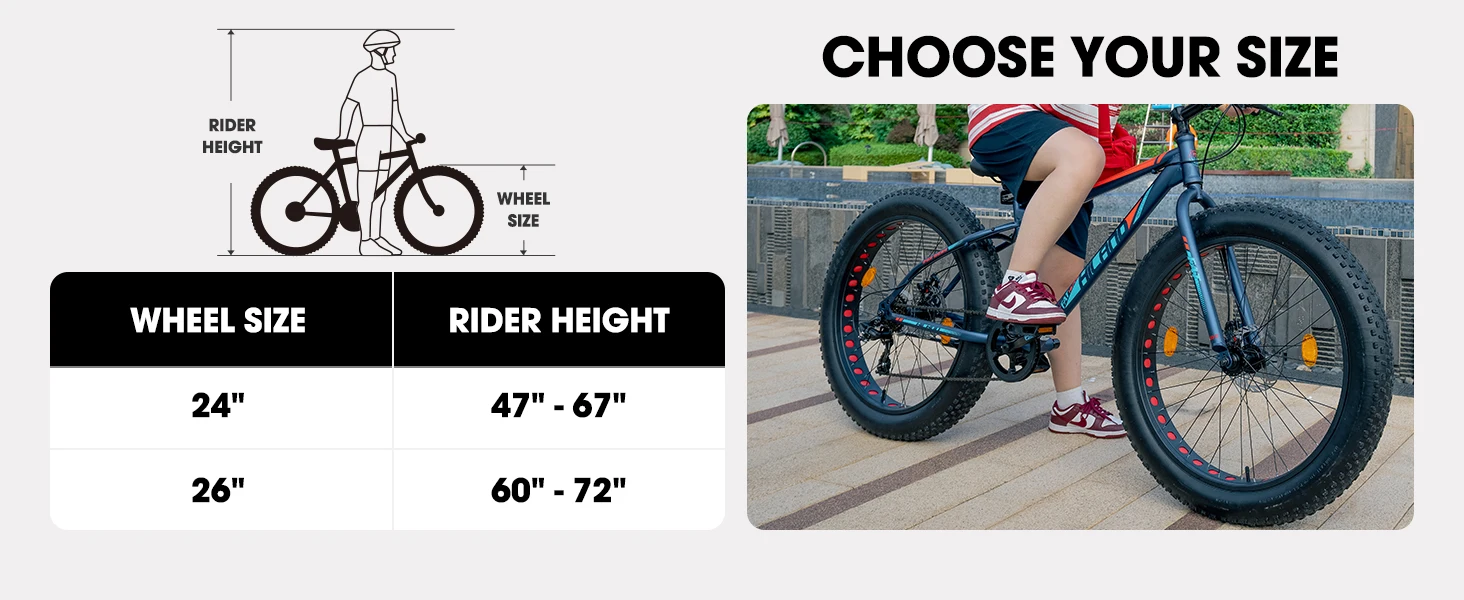 Hiland 20 Inch Kids' Bicycles Fat Tire Mountain Bike for  Age 5 + Years.
