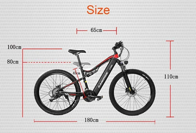 E-bike RANDRIDE YG90 MTB1000W 48V 17Ah Road Bike27.5 Inch