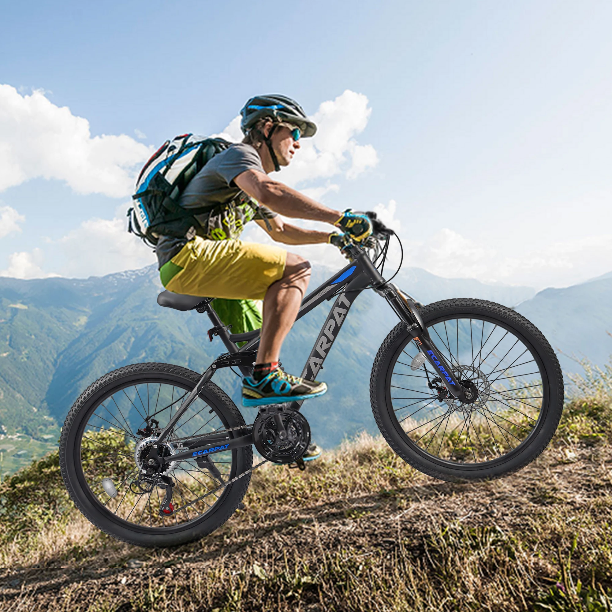 Ecarpat Dual Full Suspension Mountain Bike 24/26 Inch Bicycle