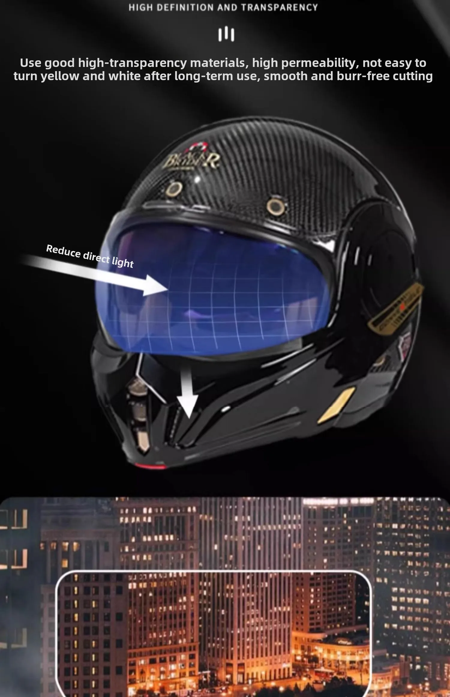 BEON Carbon fiber Advant Flip Up Motorcycle Helmet