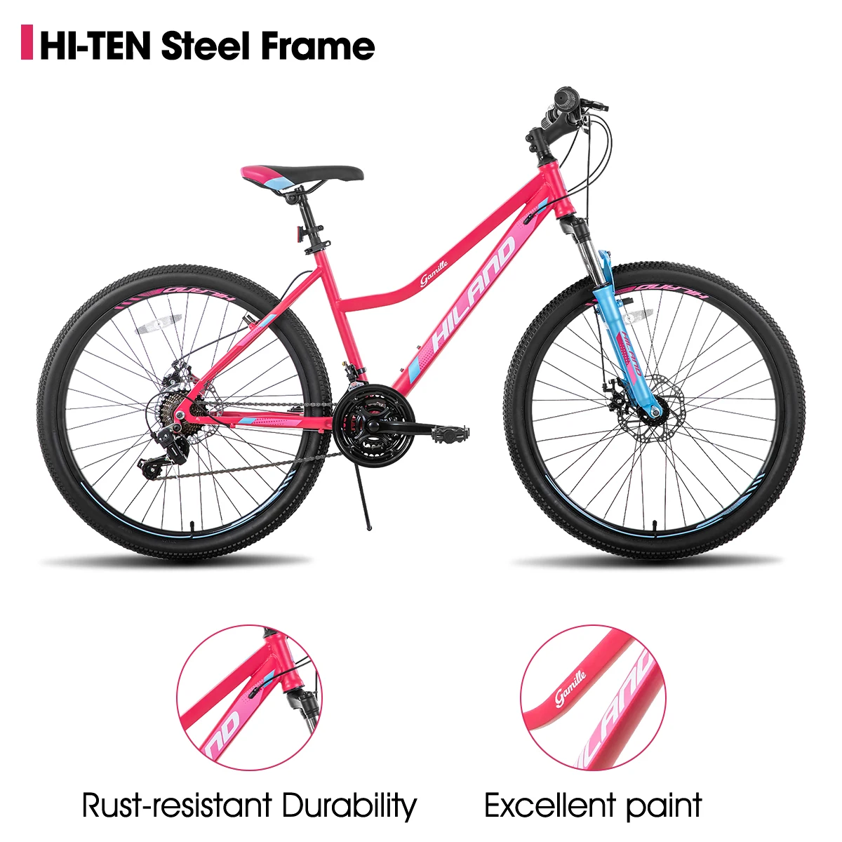 Hiland 26 Inch Womens Mountain Bike himano 21 Speed