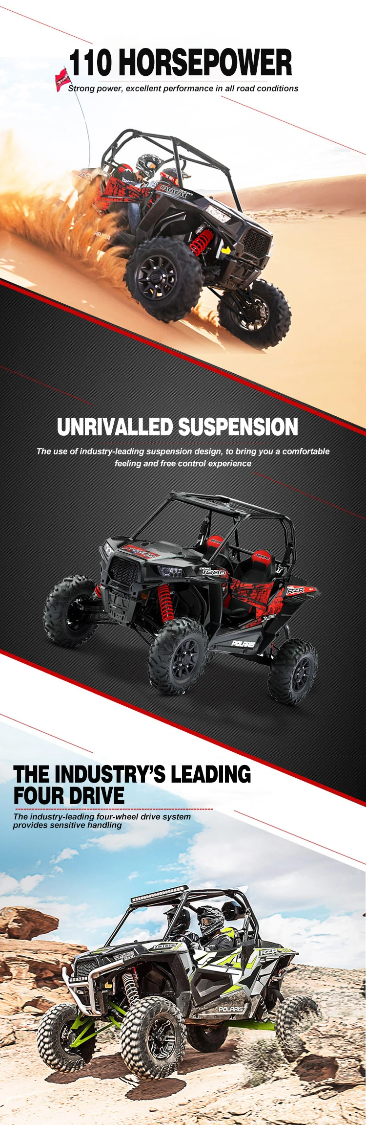 Big UTV 4x4 1000cc Dune Buggy For Sale With CE Certifications