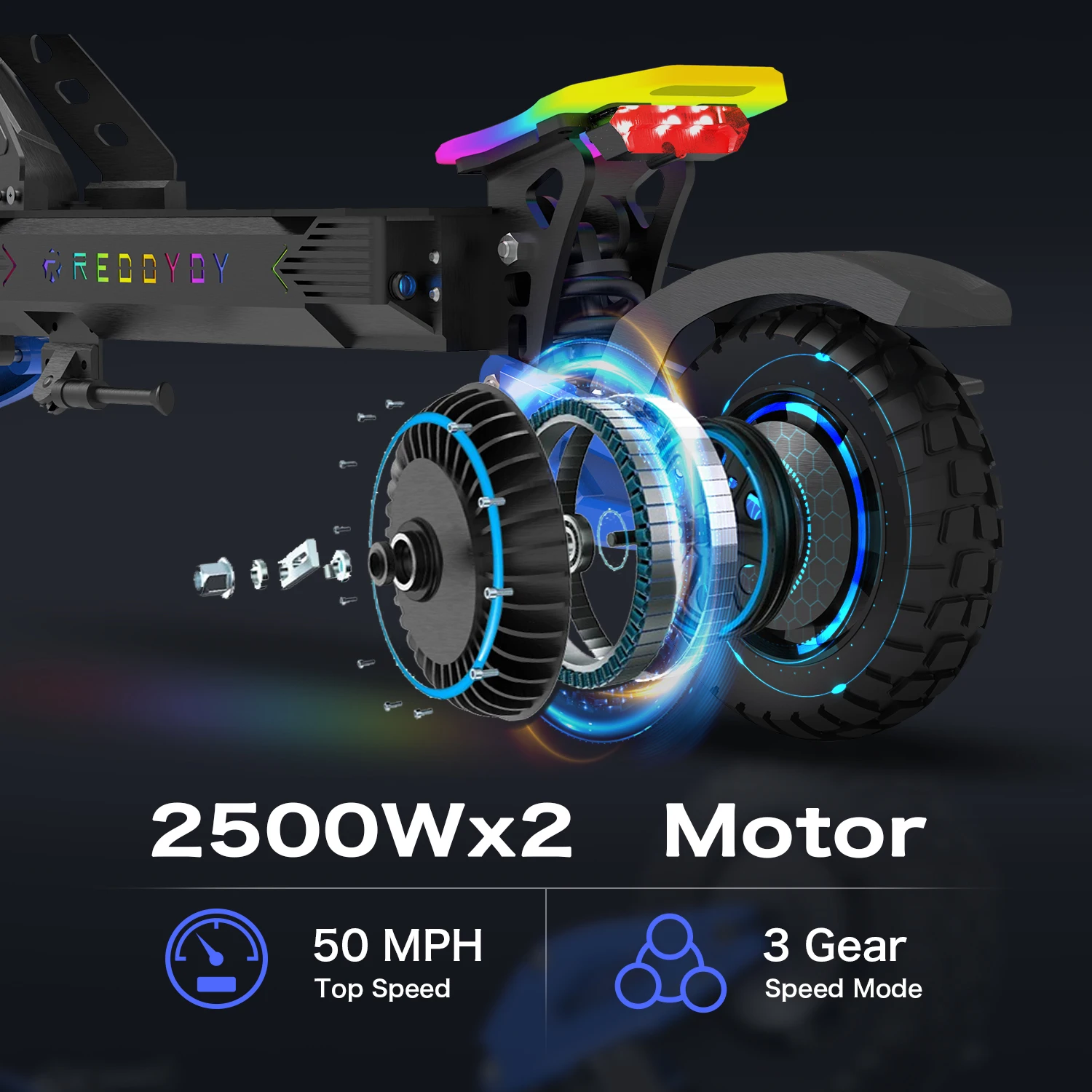 Electric scooter 50 MPH Fastest Dual Motor Scooter for adults