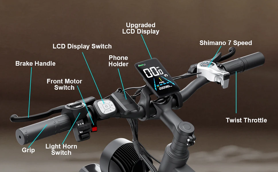Moobelo M1 2000W Dual-Motor E-Bike 48V 22.4ah Fat Tires