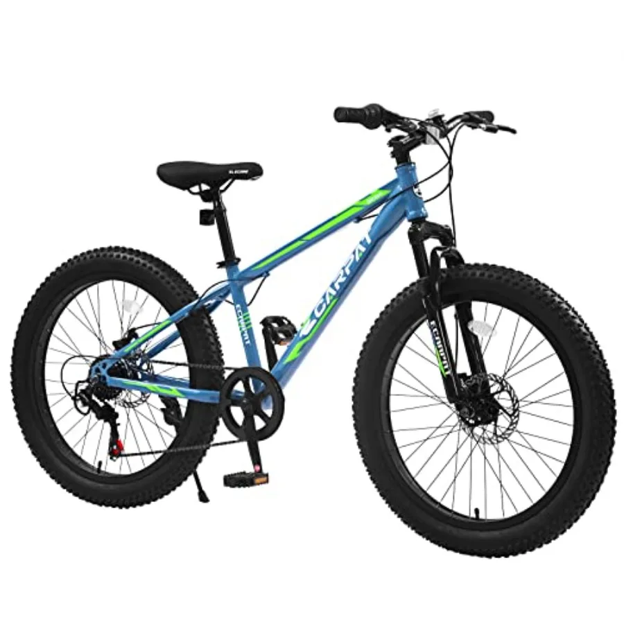24 Inch Fat Tire Mountain Bike for Adults and Youth with Shimano 7 Speed