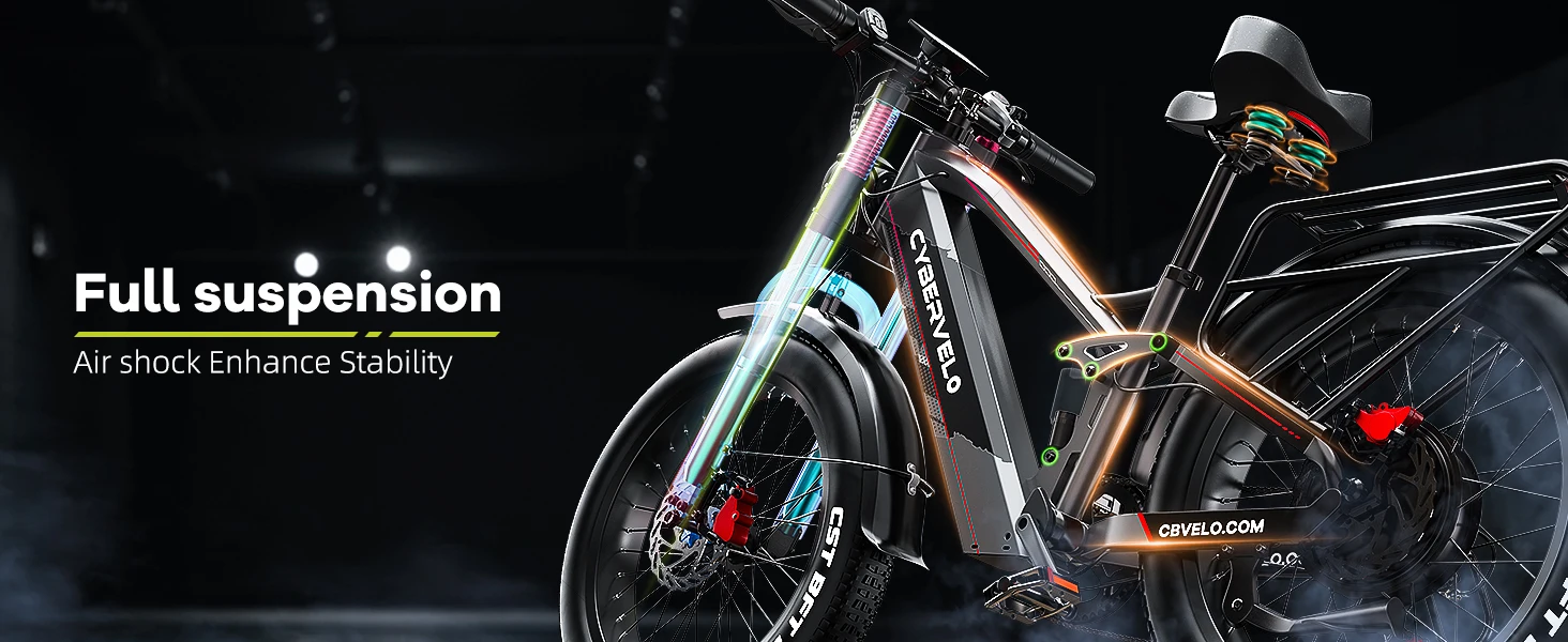 Cybervelo 26” Fat Tire Mountain Sand Snow E-Bike, 5000W