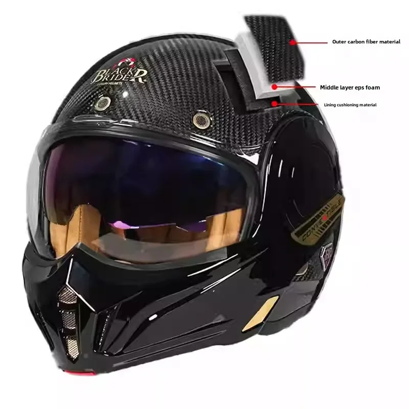BEON Carbon fiber Advant Flip Up Motorcycle Helmet