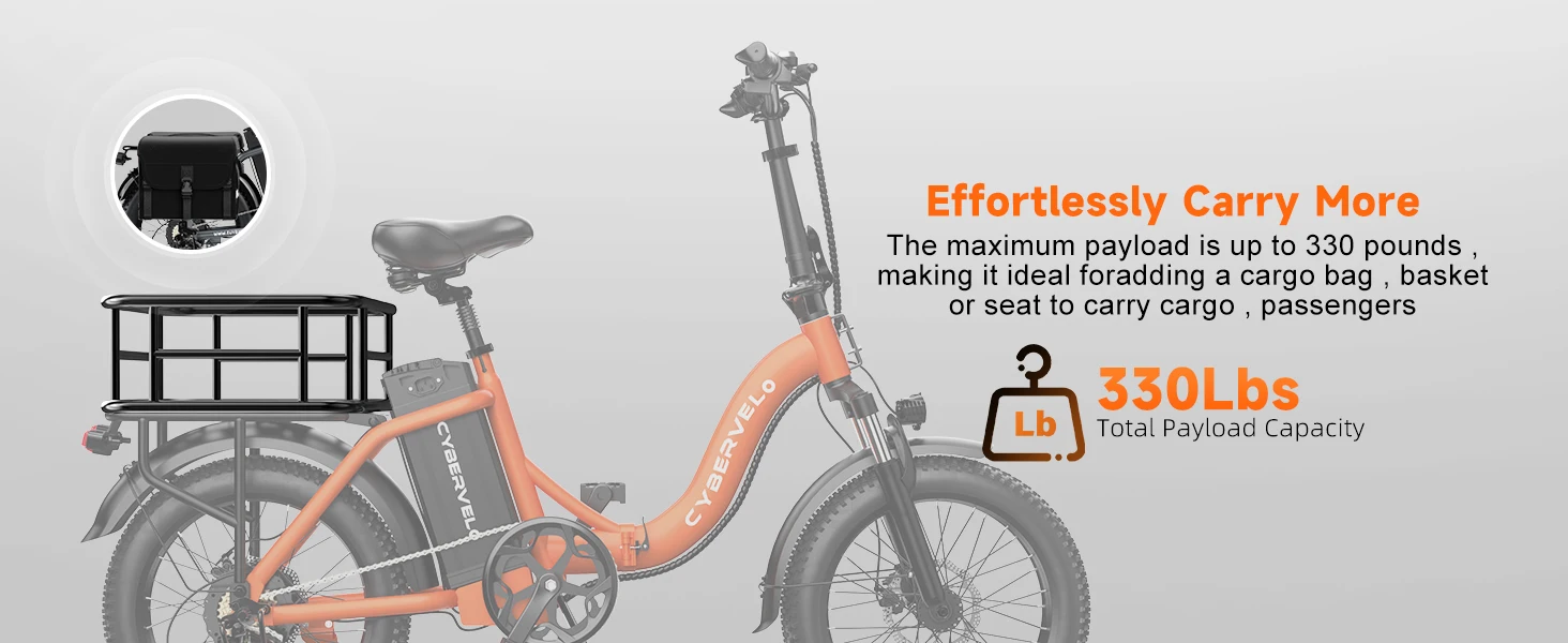 Cybervelo 1000W  Foldable E-bike for adults