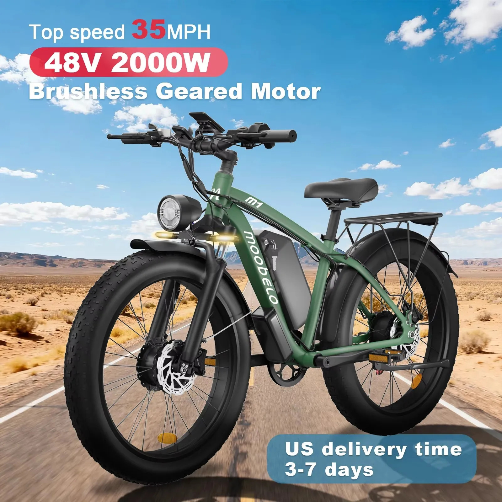 Moobelo M1 2000W Dual-Motor E-Bike 48V 22.4ah Fat Tires