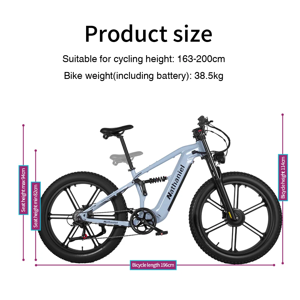Nathaniel SYR09 E-Bike 2000W Dual Drive 26x4.0 Fat Tire 48V20AH