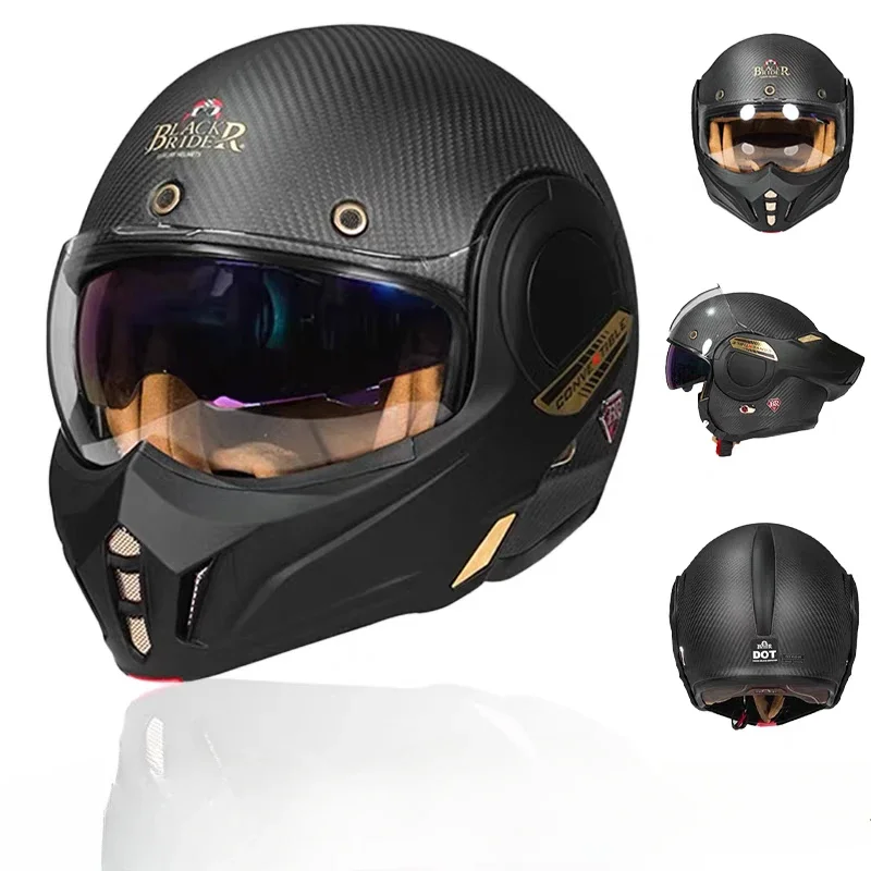 BEON Carbon fiber Advant Flip Up Motorcycle Helmet