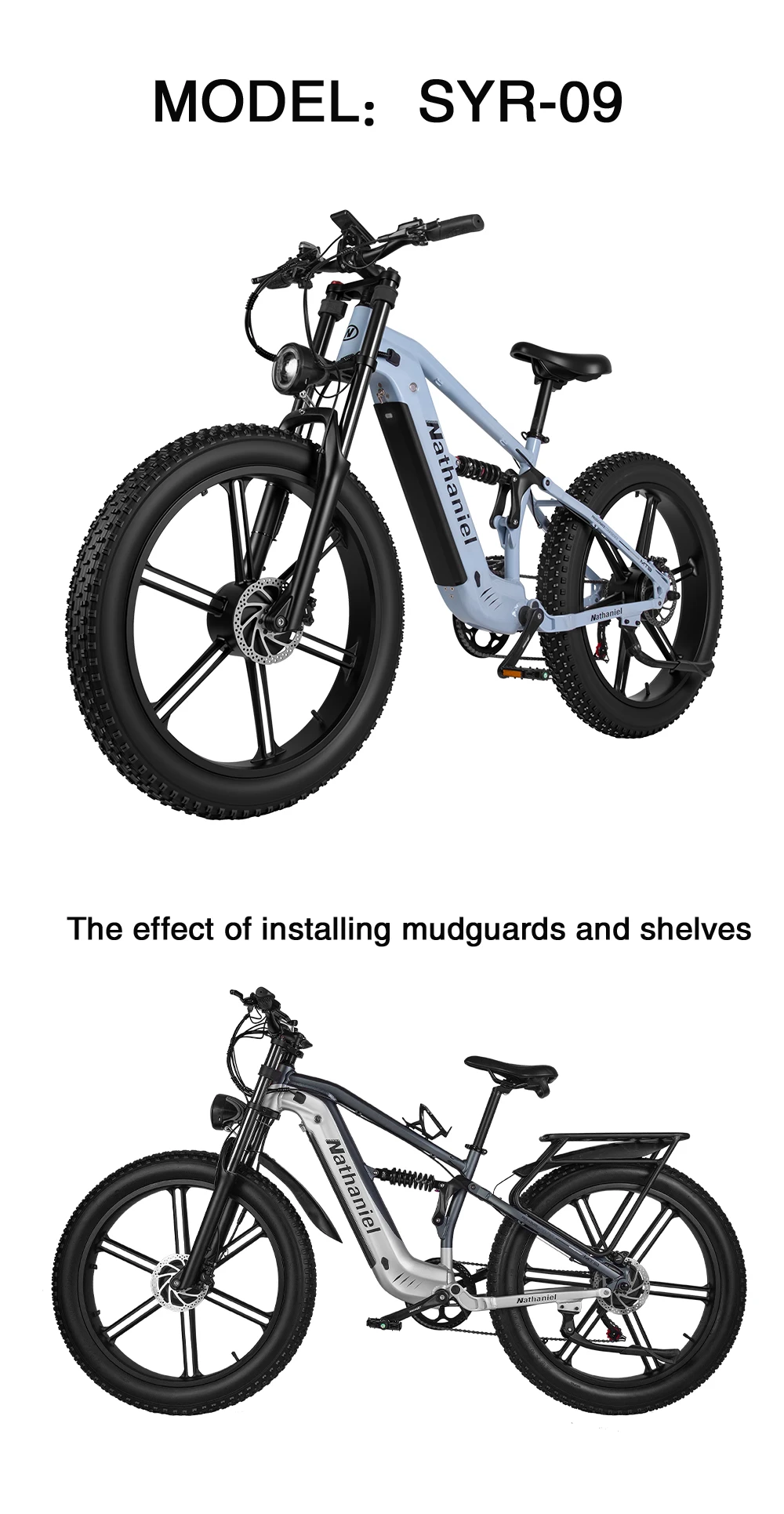 Nathaniel SYR09 E-Bike 2000W Dual Drive 26x4.0 Fat Tire 48V20AH