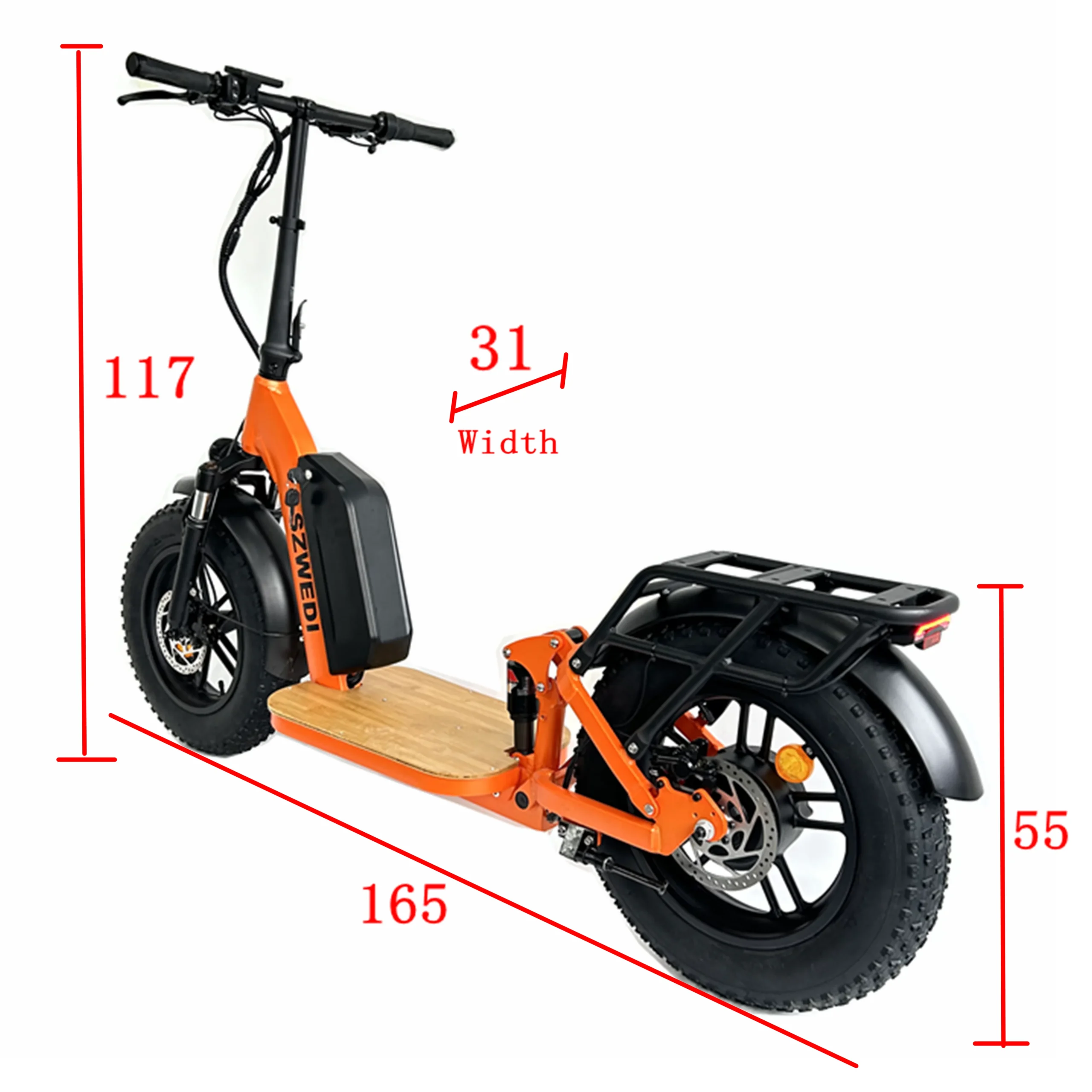 Electric Scooter fat tire maximum 1200W 16x4.0 inch