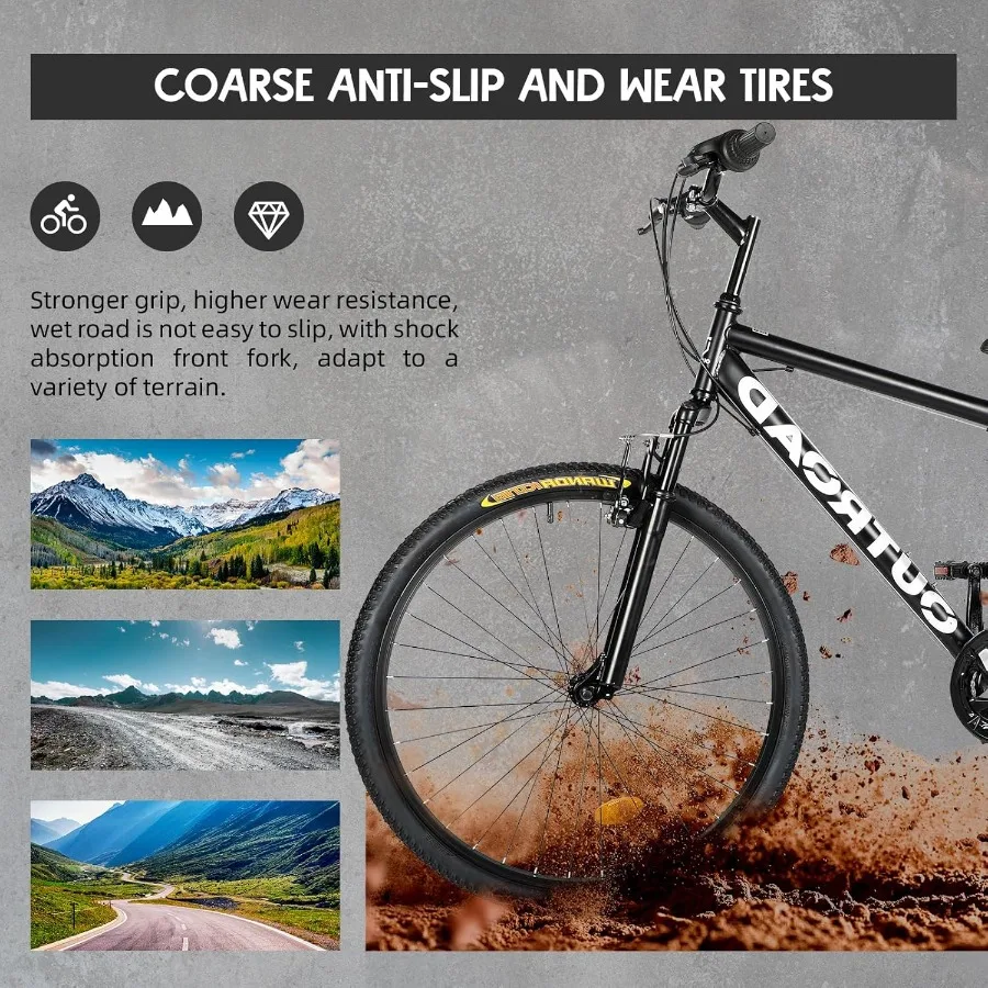 26-inch Mountain Bike with Iron Frame Designed for Men and Women