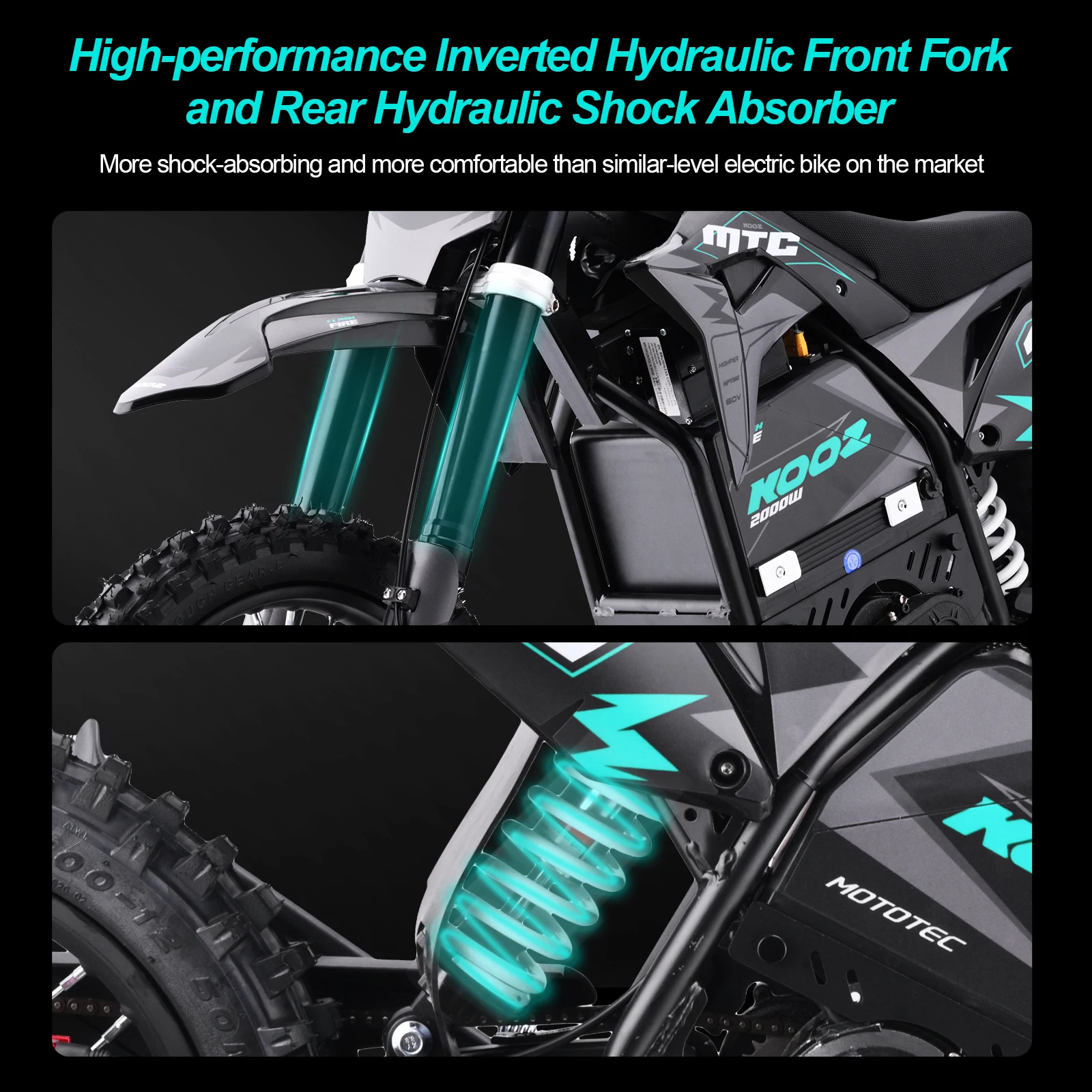 KOOKOOZ HP115E 60V 2000W electric motorcycle for Kids and Teens