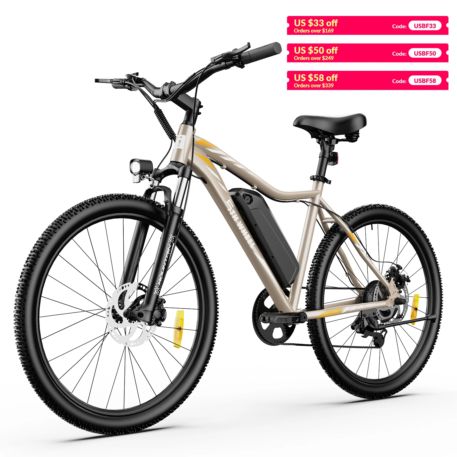 5TH WHEEL AB17 Electric Bike, 700W Peak Motor, 23 Mph Max Speed