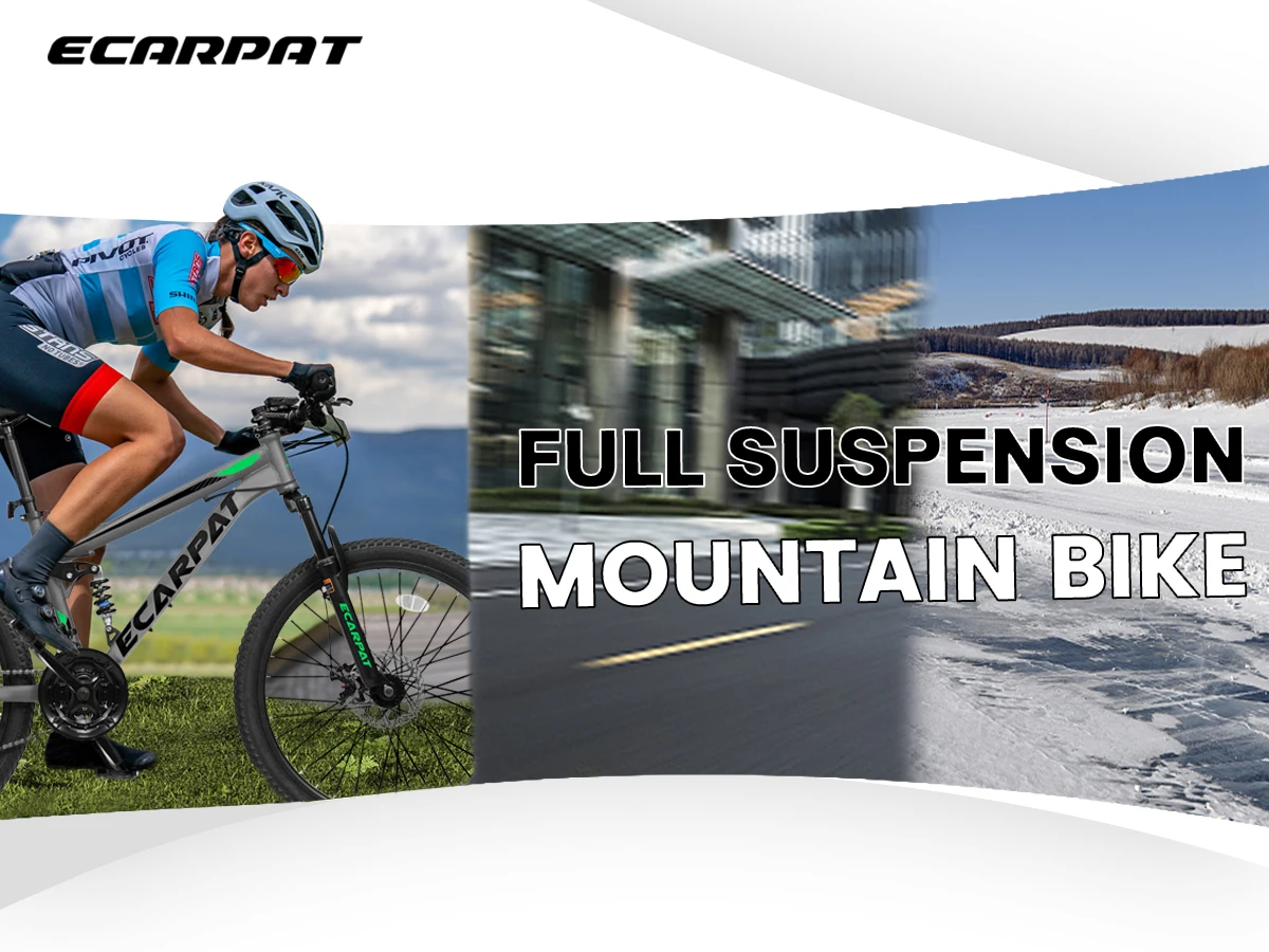 Ecarpat Dual Full Suspension Mountain Bike 24/26 Inch Bicycle