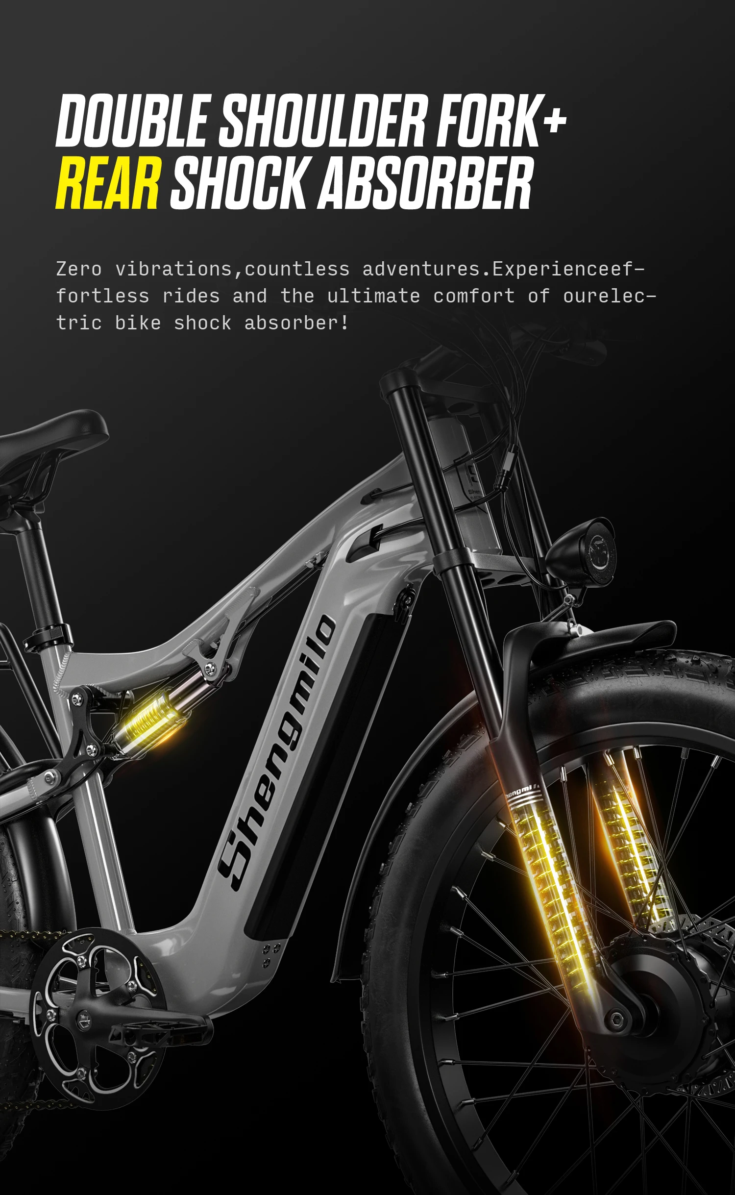 Shengmilo S600 Electric Bike Dual Motor2000W  48V17.5AH Battery