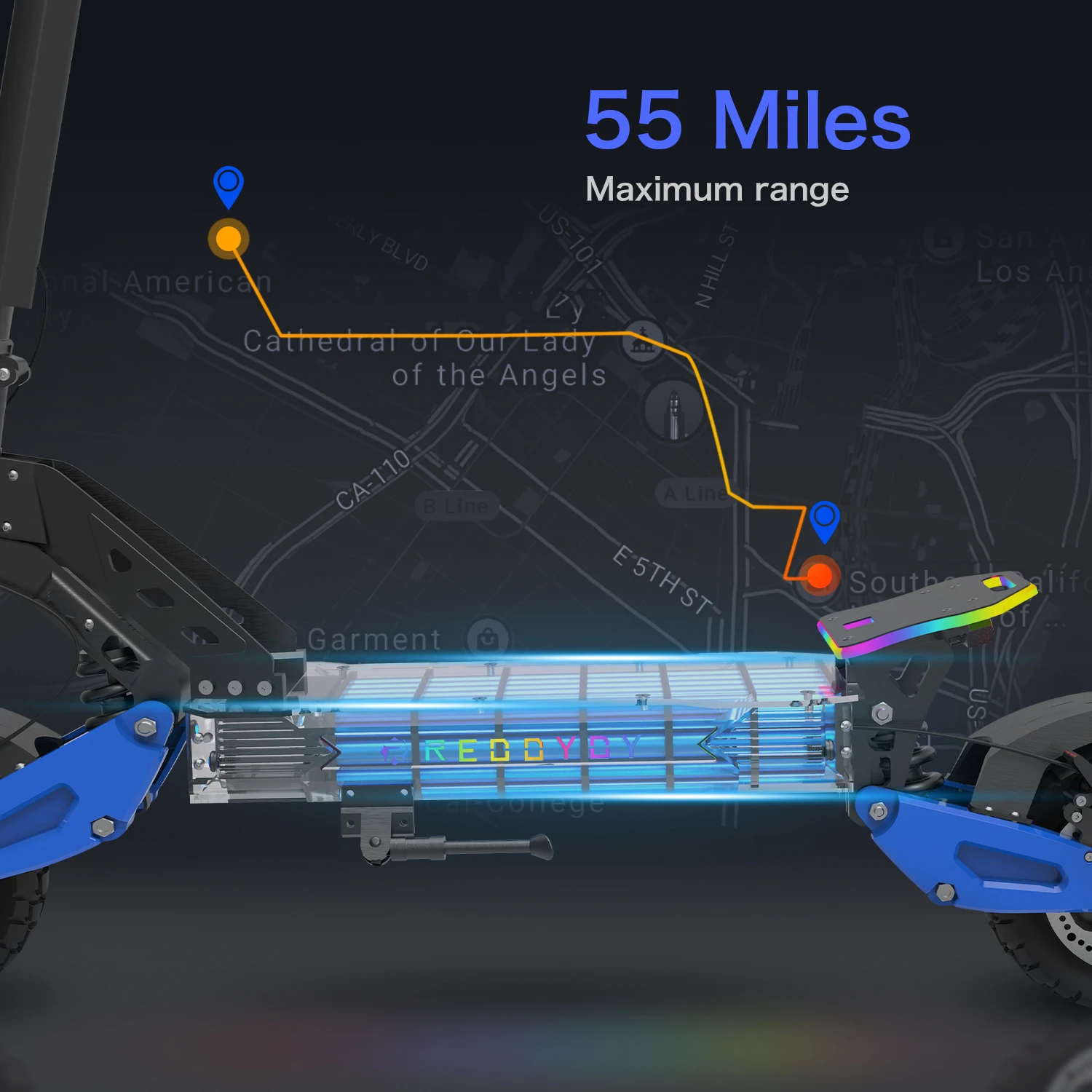 Electric scooter 50 MPH Fastest Dual Motor Scooter for adults