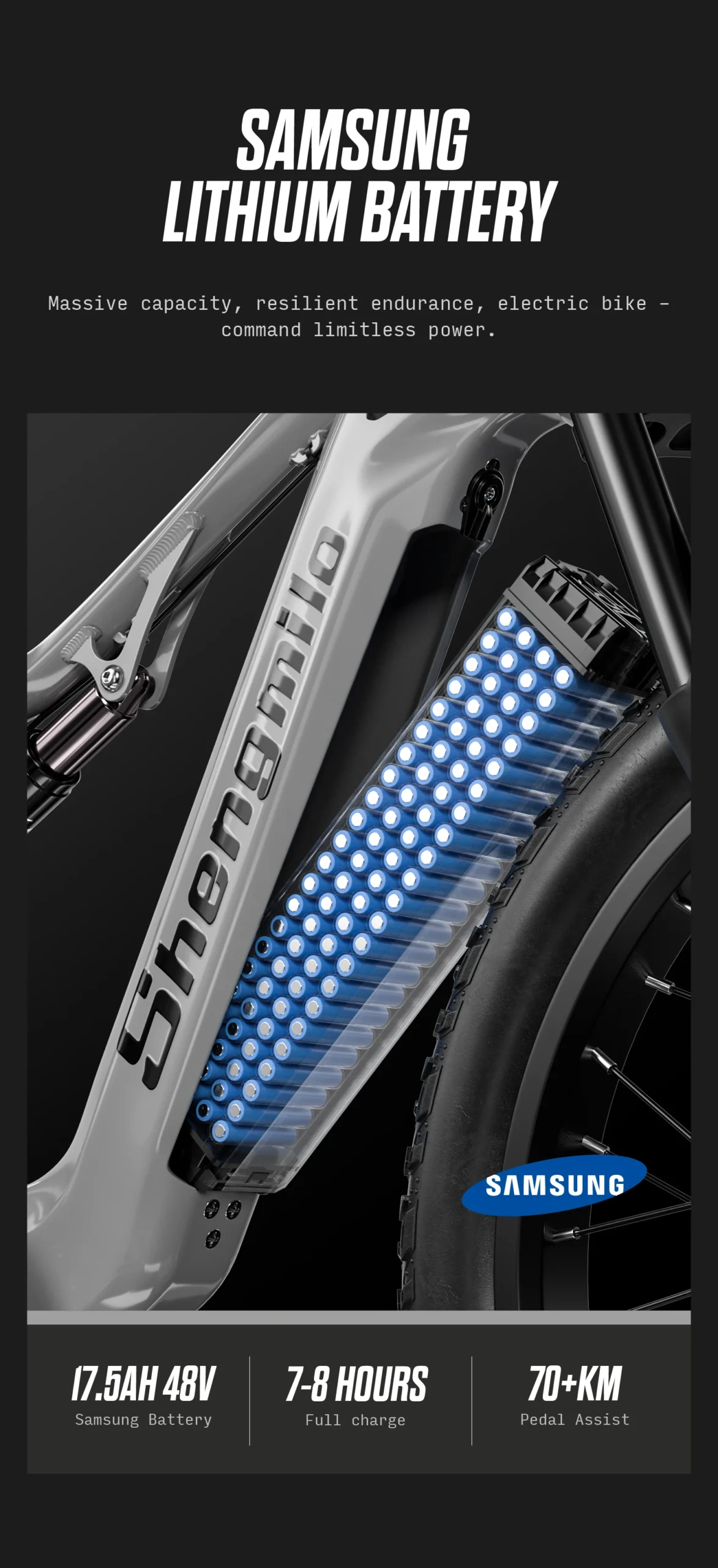 Shengmilo S600 Electric Bike Dual Motor2000W  48V17.5AH Battery