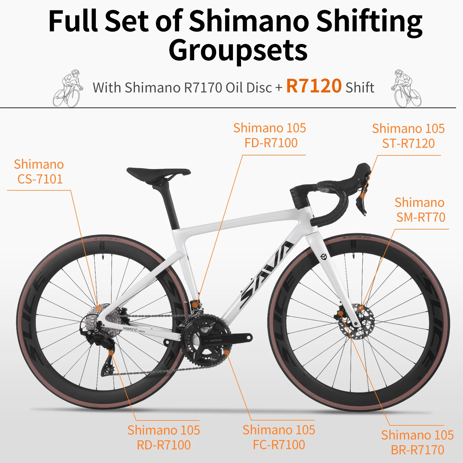 SAVA F20 Carbon Fiber Road Bike,  Hydraulic Disc Brakes