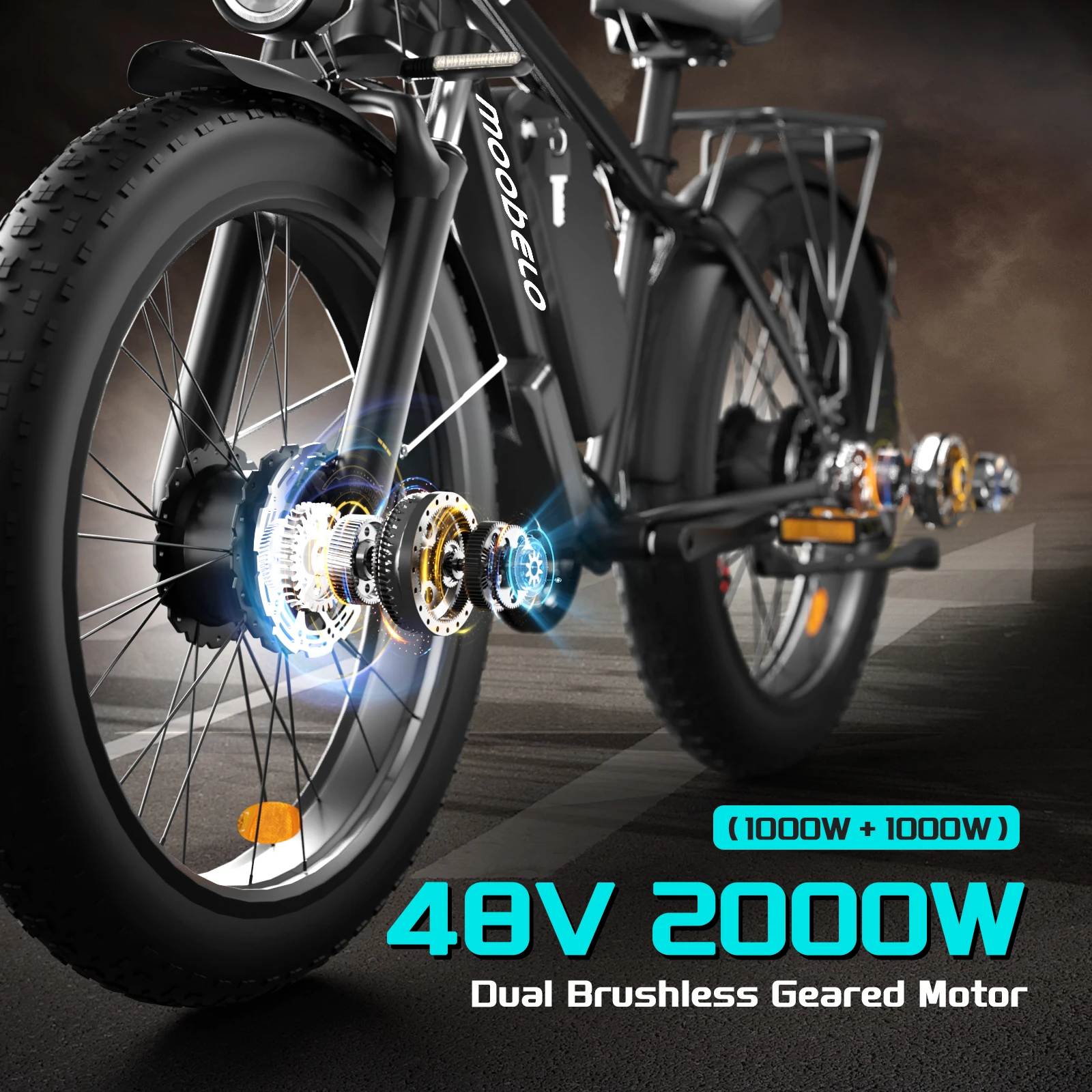 Moobelo M1 2000W Dual-Motor E-Bike 48V 22.4ah Fat Tires