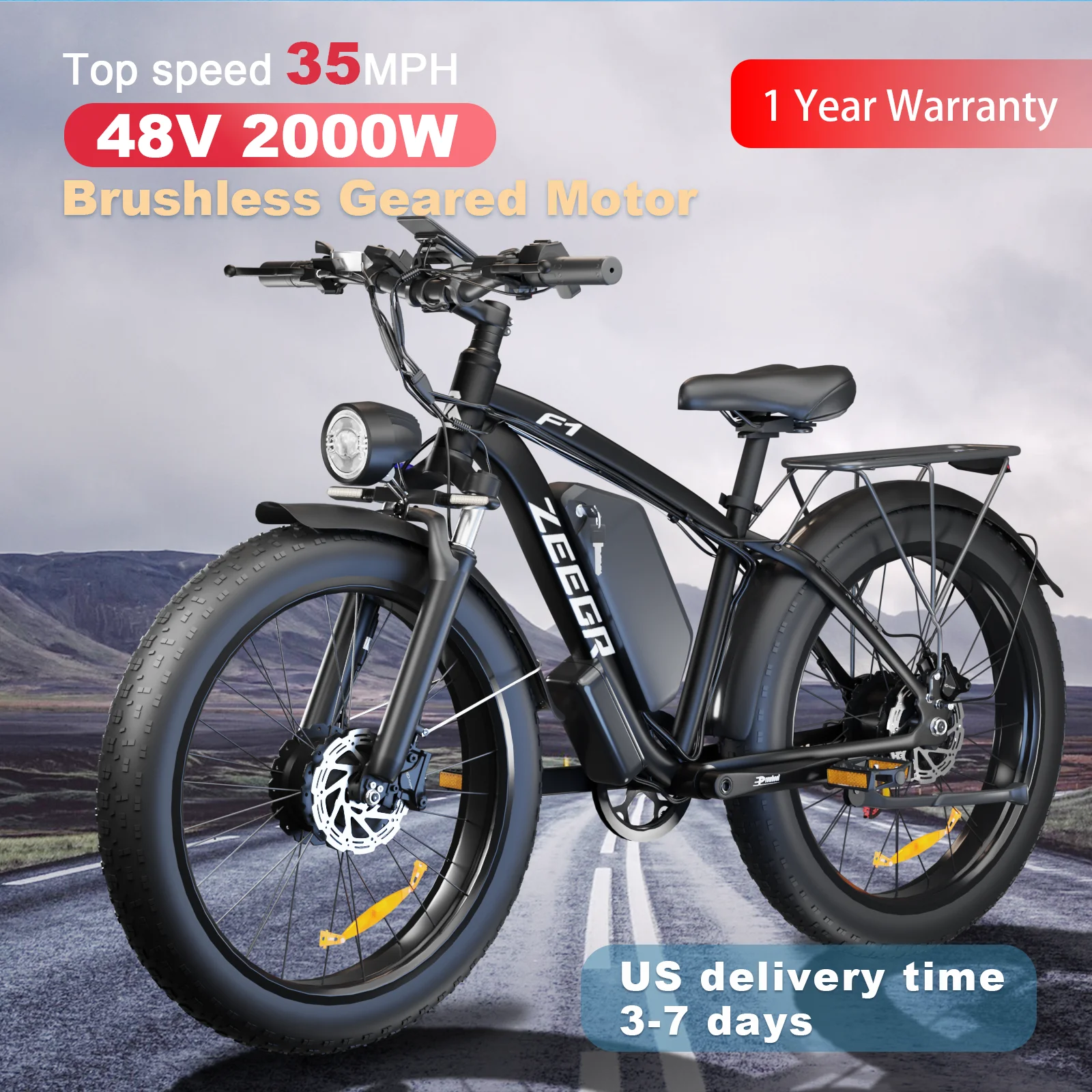 Moobelo M1 2000W Dual-Motor E-Bike 48V 22.4ah Fat Tires