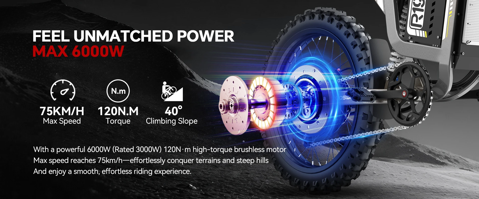 All Terrain Peak 6000w Off-road Electric Motorcycle Bike