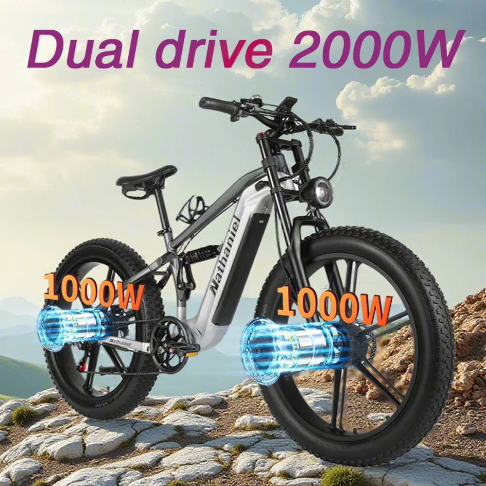Nathaniel SYR09 E-Bike 2000W Dual Drive 26x4.0 Fat Tire 48V20AH