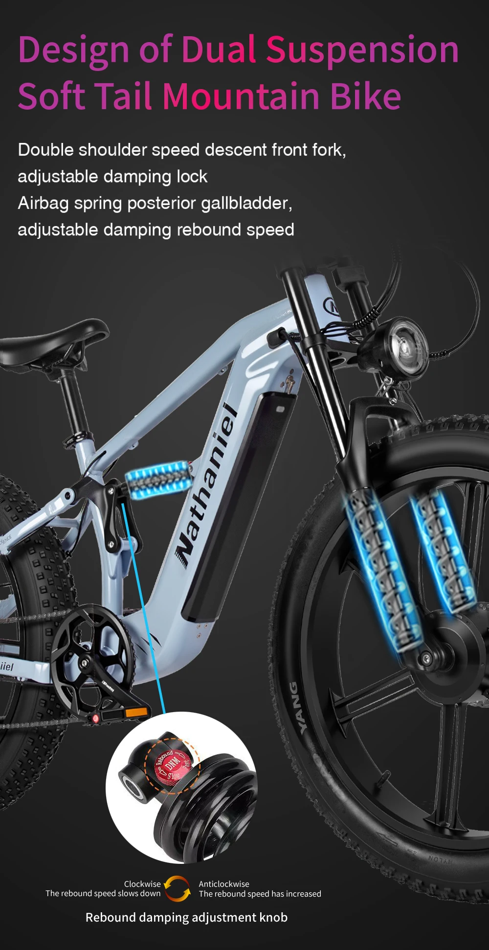 Nathaniel SYR09 E-Bike 2000W Dual Drive 26x4.0 Fat Tire 48V20AH