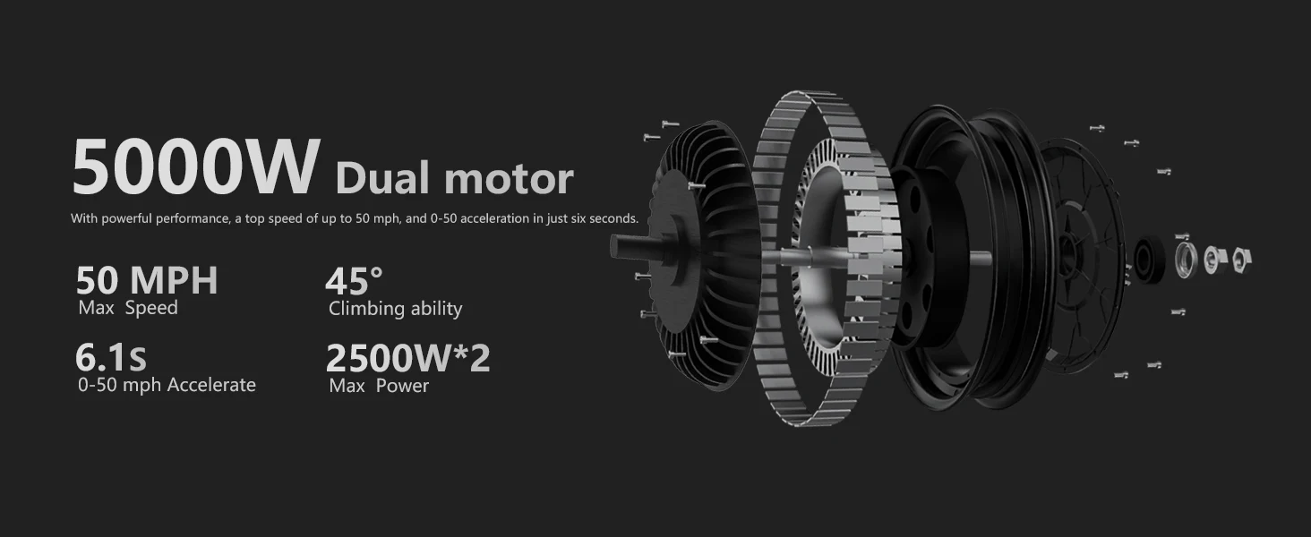 Electric scooter 50 MPH Fastest Dual Motor Scooter for adults