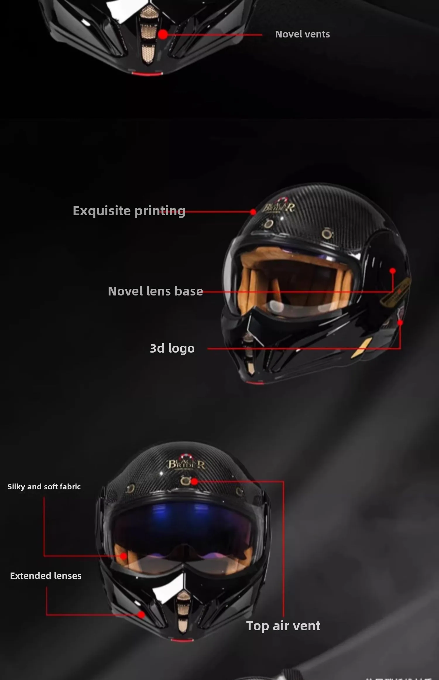 BEON Carbon fiber Advant Flip Up Motorcycle Helmet