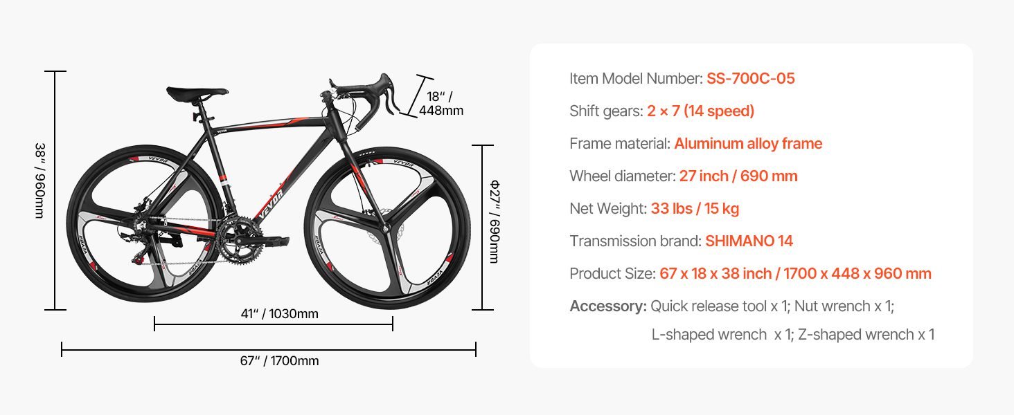 SucceBuy Road Bike Wheels Racing Bike 14 Speed bicycle