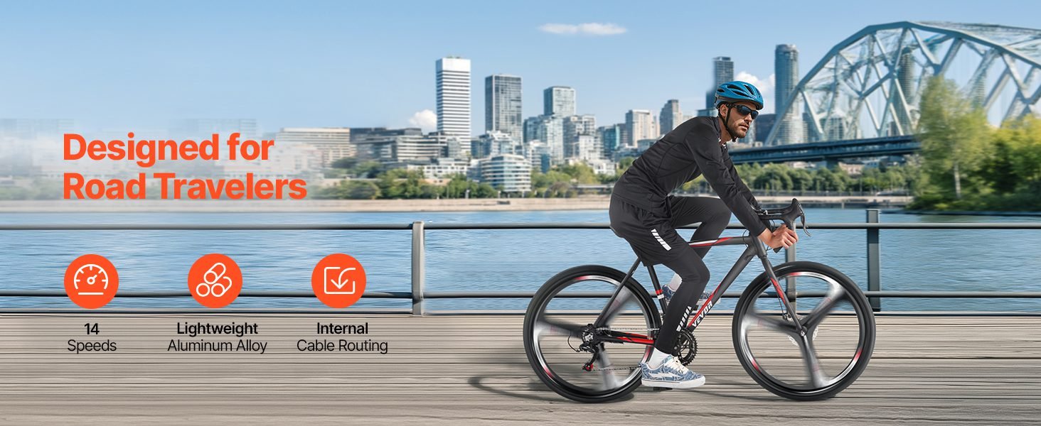 SucceBuy Road Bike Wheels Racing Bike 14 Speed bicycle